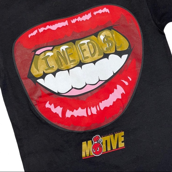 Money Black T-Shirt Million Dolla Motive nwot - Picture 2 of 5